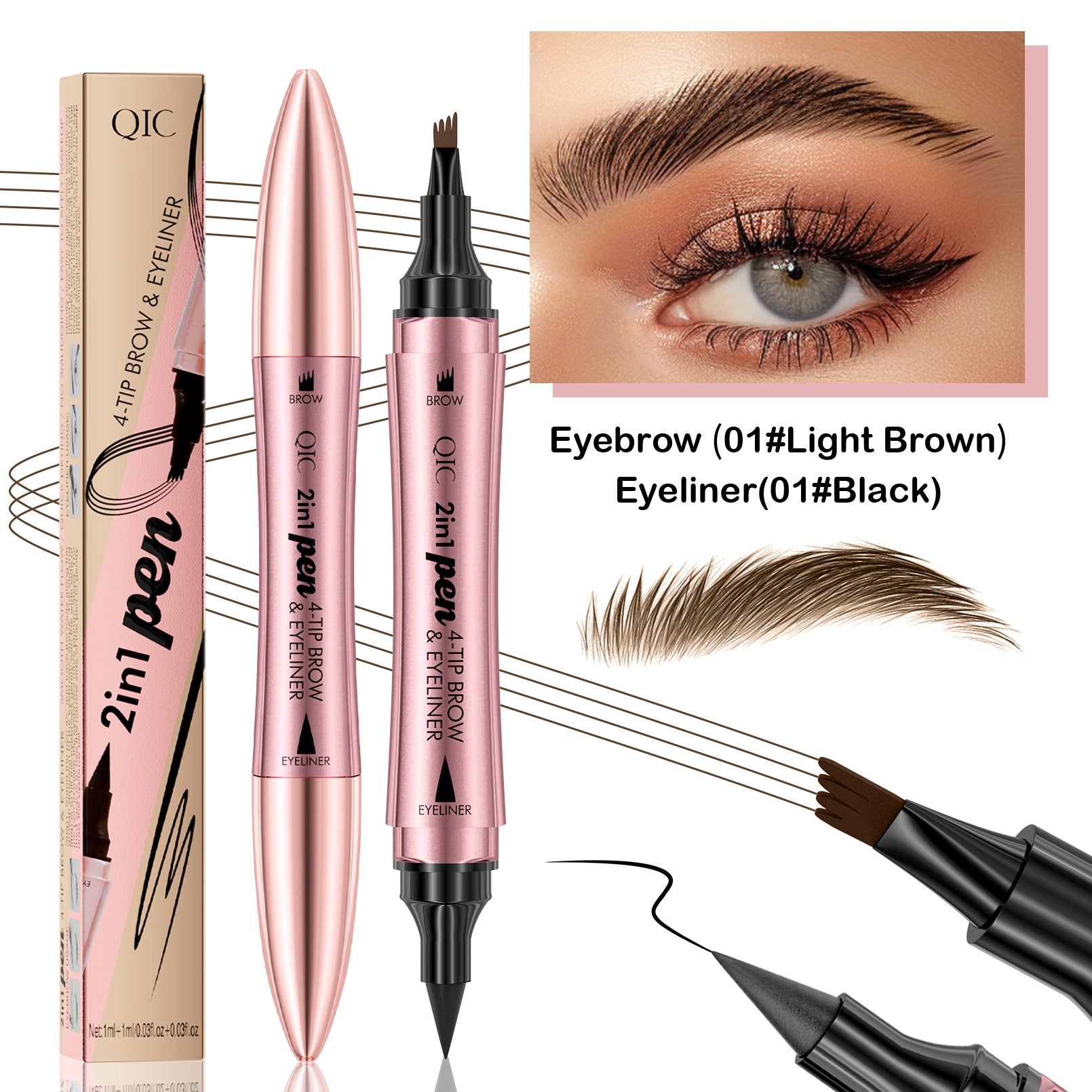 Double-headed Eyebrow Pencil and Eye Liner