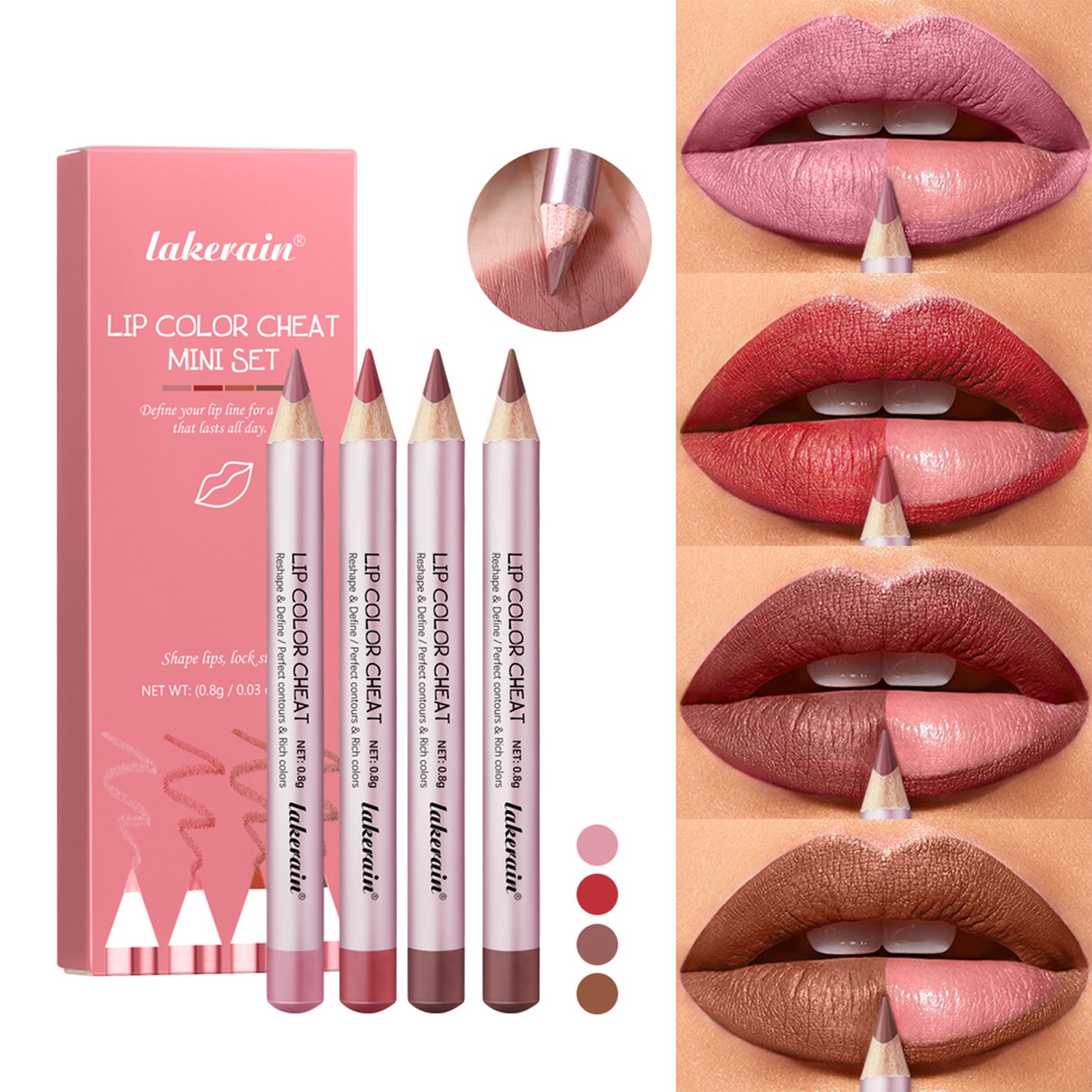 4 PCs Matte Lipstick Lip Liner