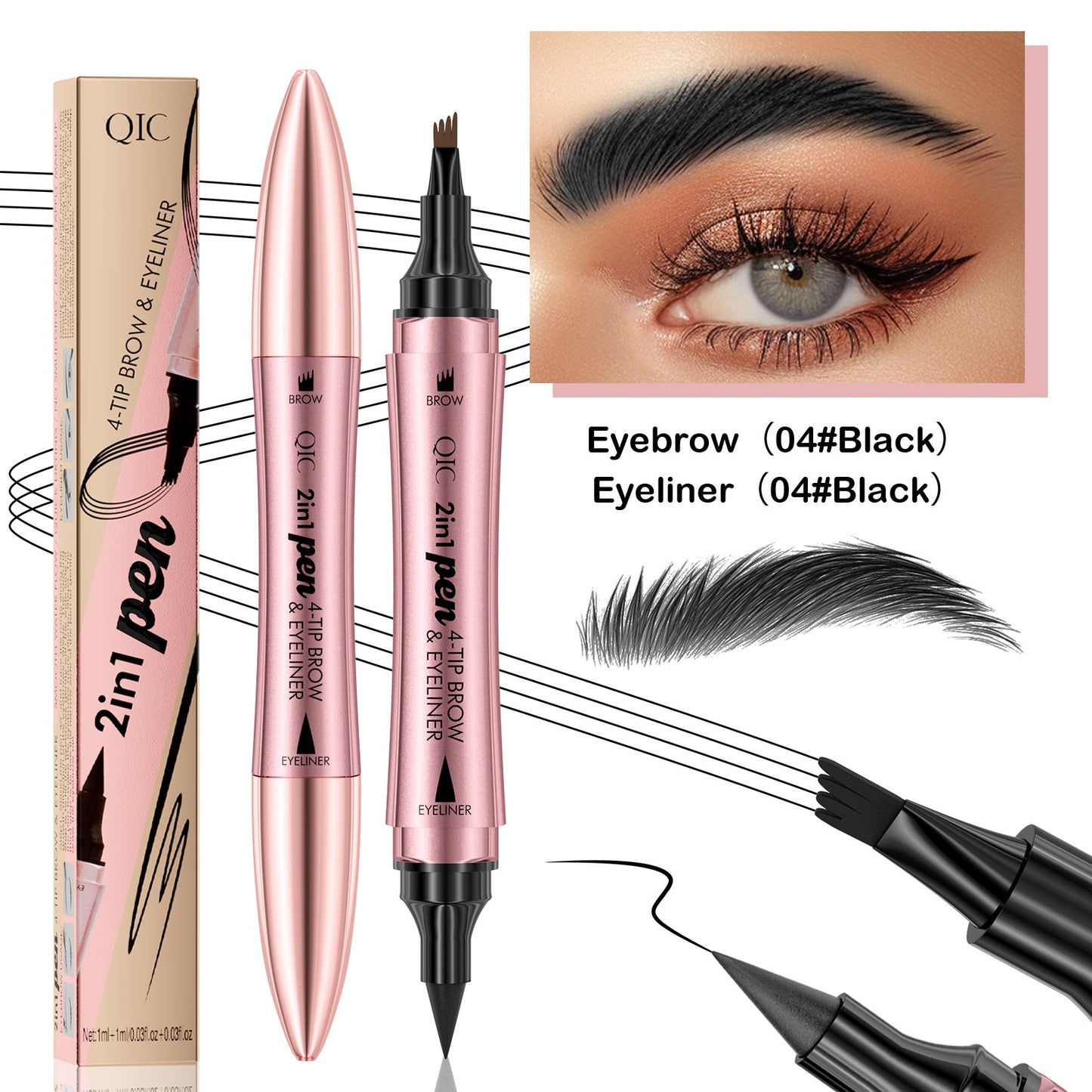 Double-headed Eyebrow Pencil and Eye Liner