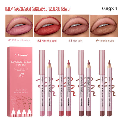 4pcs Matte Lip Liner for Smooth Long-Lasting Lips